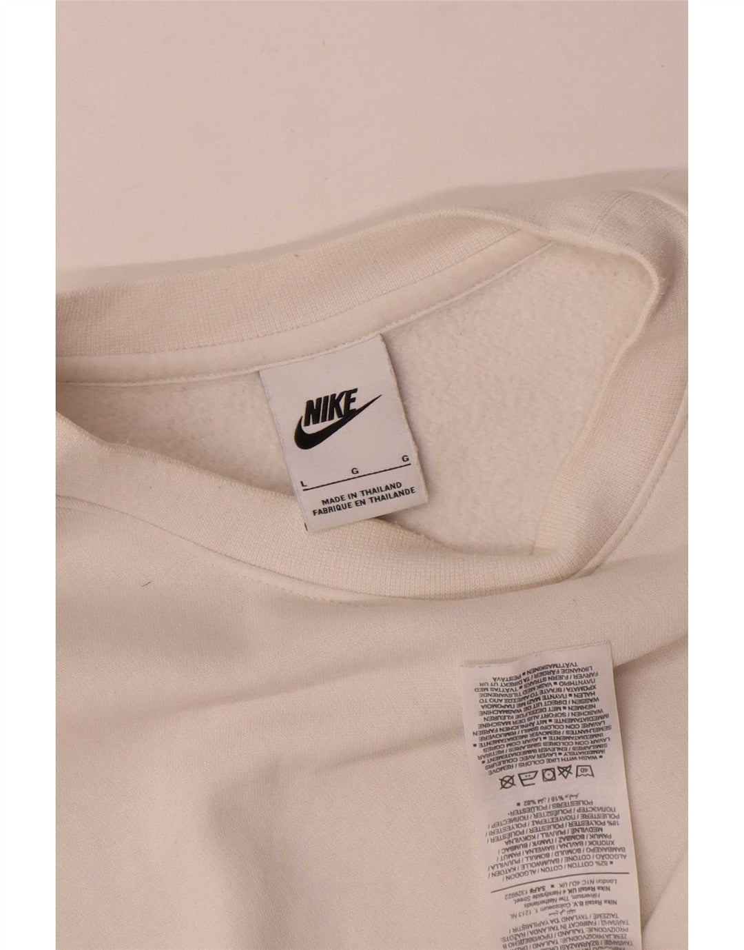 Nike Mens Sweatshirt Jumper Large White Cotton