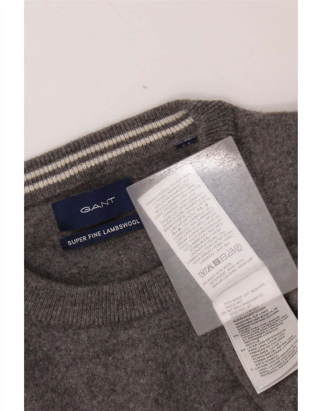 Gant Womens Crew Neck Jumper Sweater UK 14 Medium Grey Wool