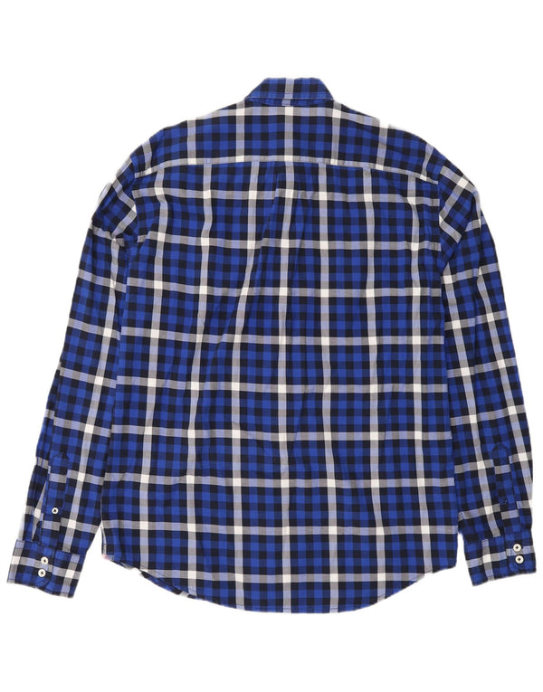 Boden Herre Regular Fit Flanellskjorte Medium Blue Ternet Bomuld