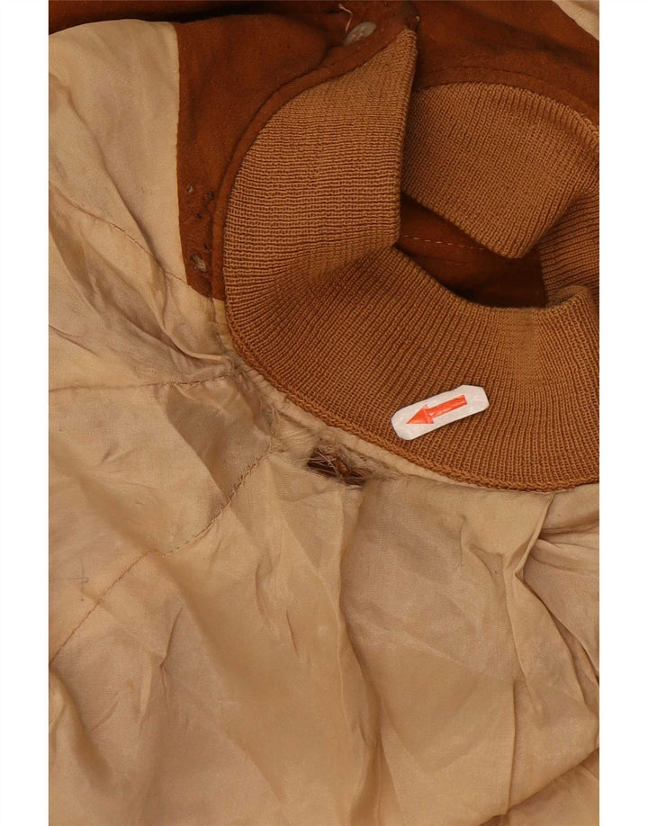 Vintage Ανδρικό Suede Bomber Jacket UK 38 Medium Beige