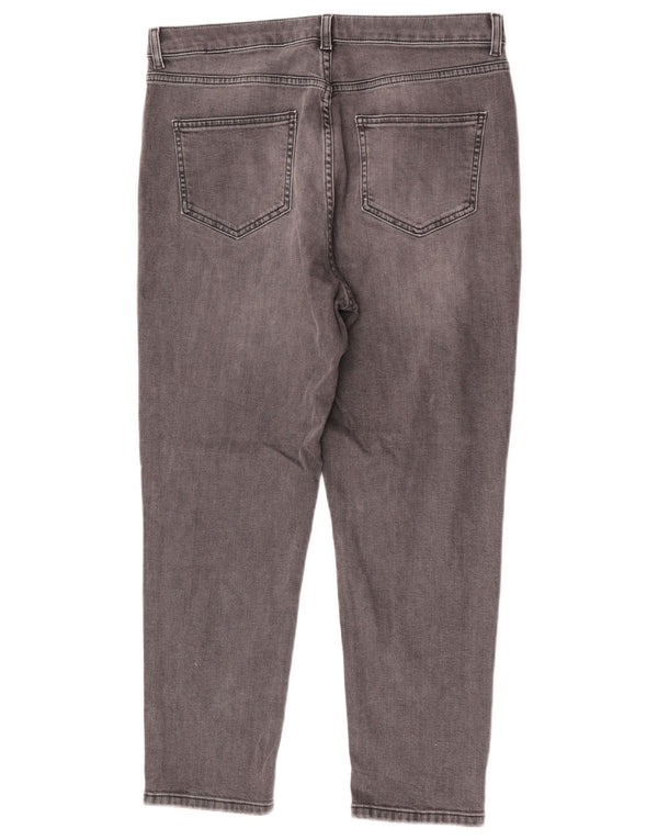 Marks & Spencer Damen Straight Jeans UK 14 Large W32 L26 Schwarze Baumwolle