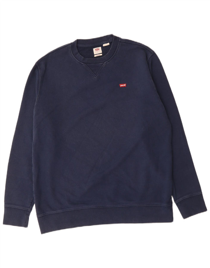 LEVI'S Mens Standard Fit Sweatshirt Jumper Large Navy Blue Cotton