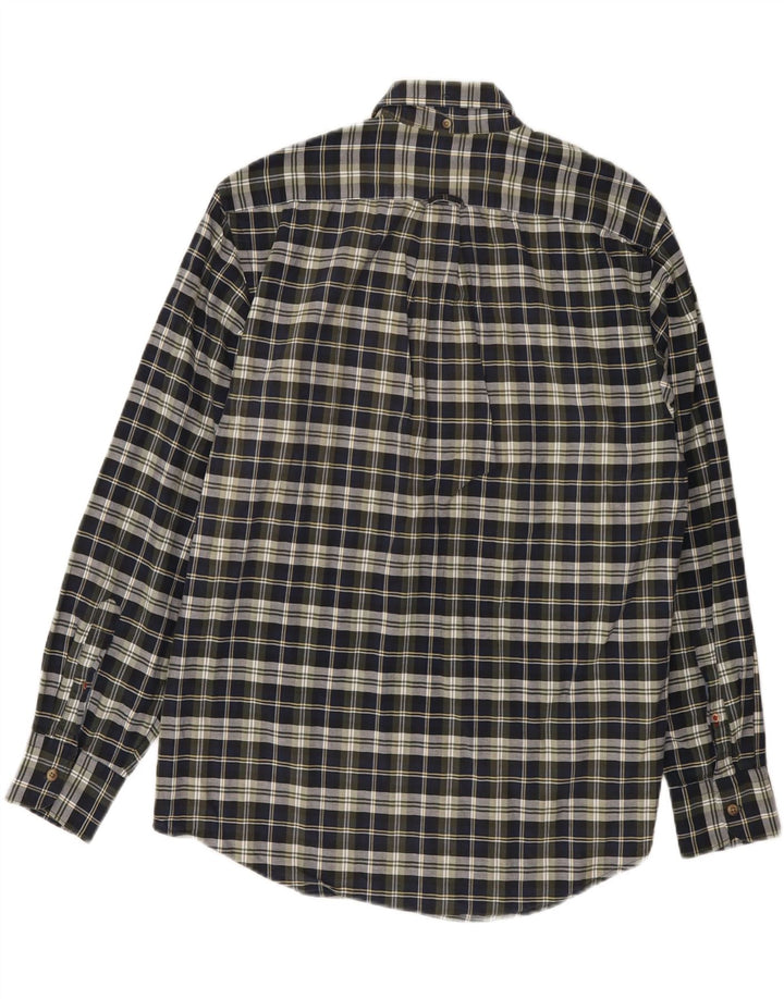 IZOD Mens Shirt Medium Khaki Check Cotton