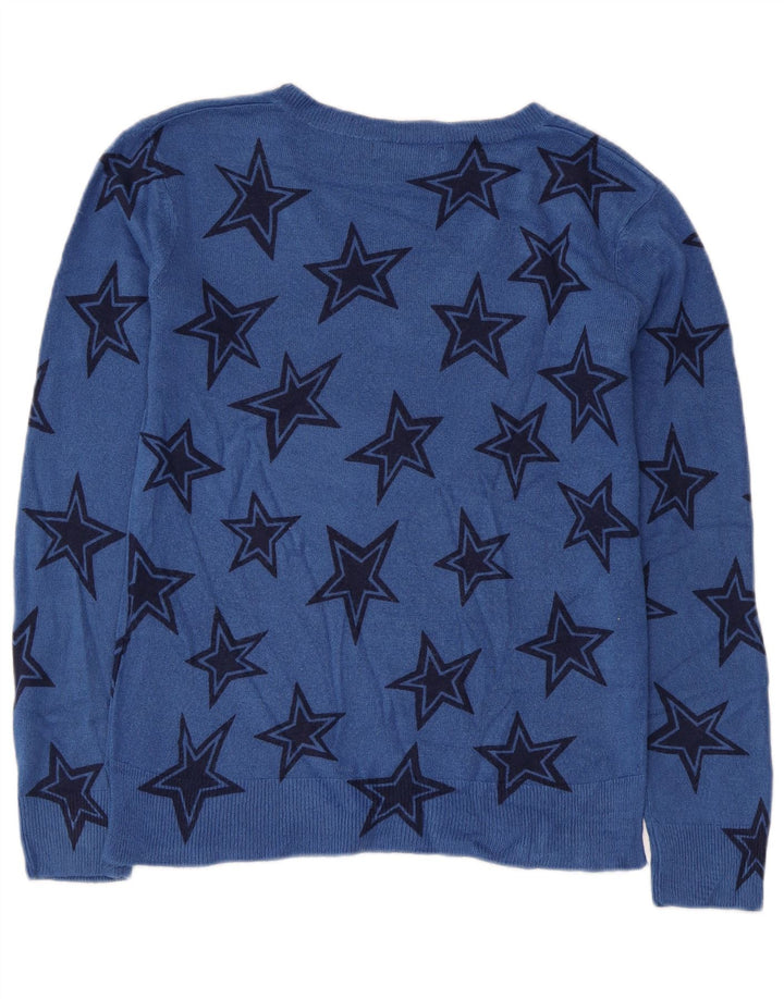 MARKS & SPENCER Dame V-hals sweater UK 10 Small Blue