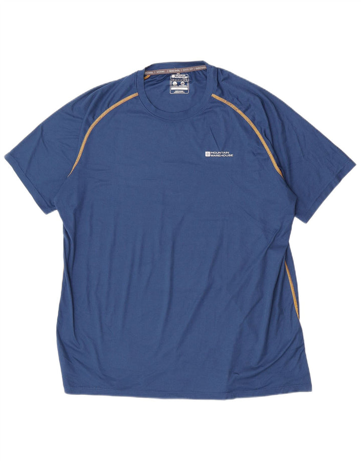 Mountain Warehouse Herre T-Shirt Top 2XL Blå Polyester