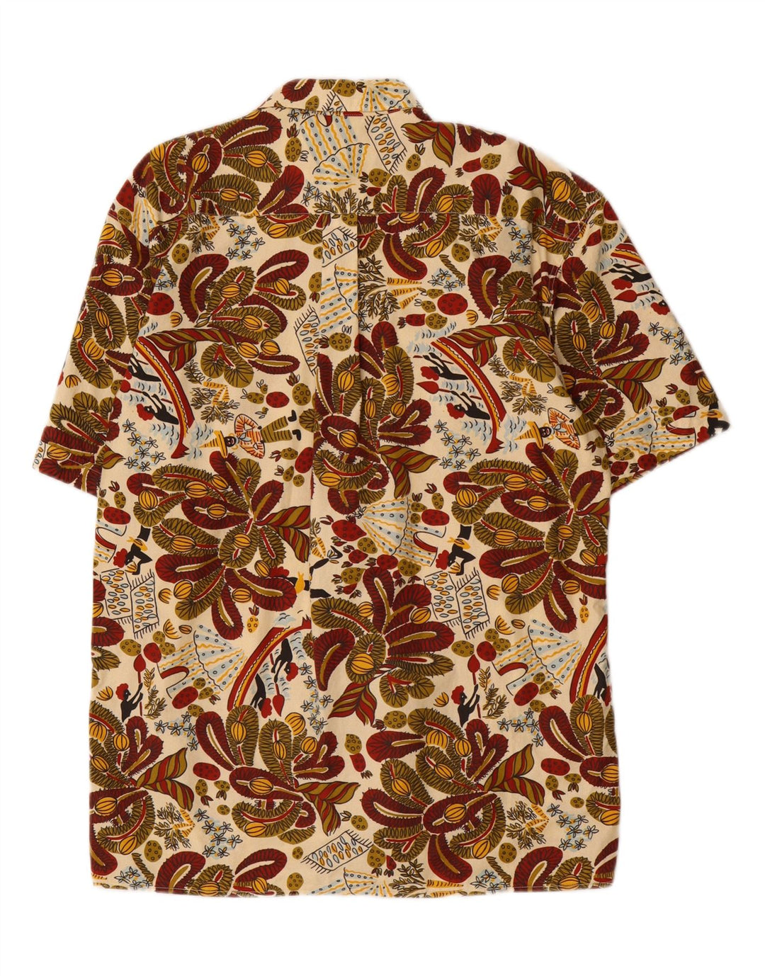 Vintage Mens Short Sleeve Shirt Medium Multicoloured Paisley Cotton