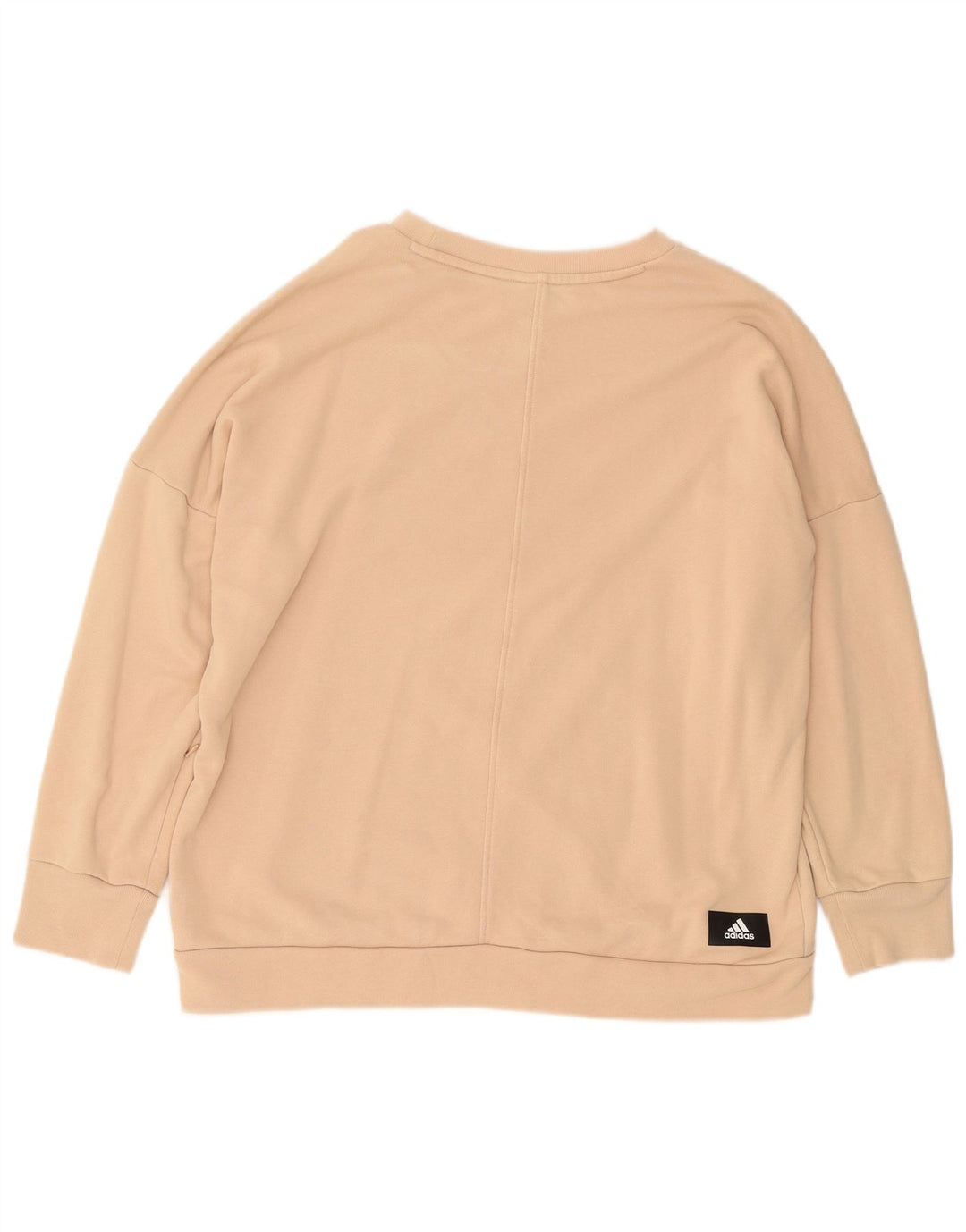 Adidas Womens Graphic Oversized Sweatshirt Jumper UK 12/14 Medium Beige