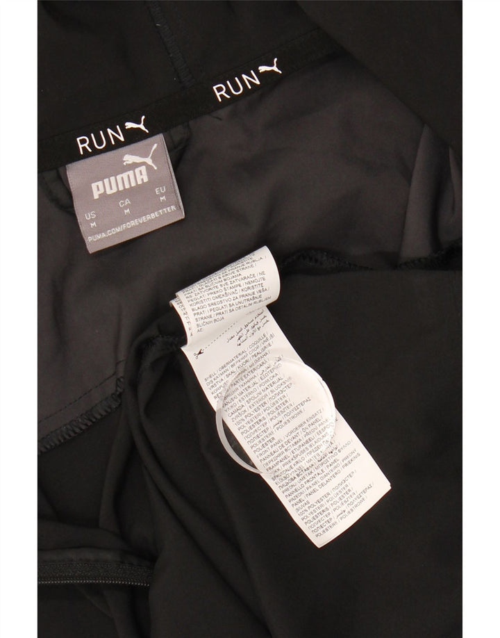 PUMA Mens Hooded Tracksuit Top Jacket Medium Black Animal Print Polyester
