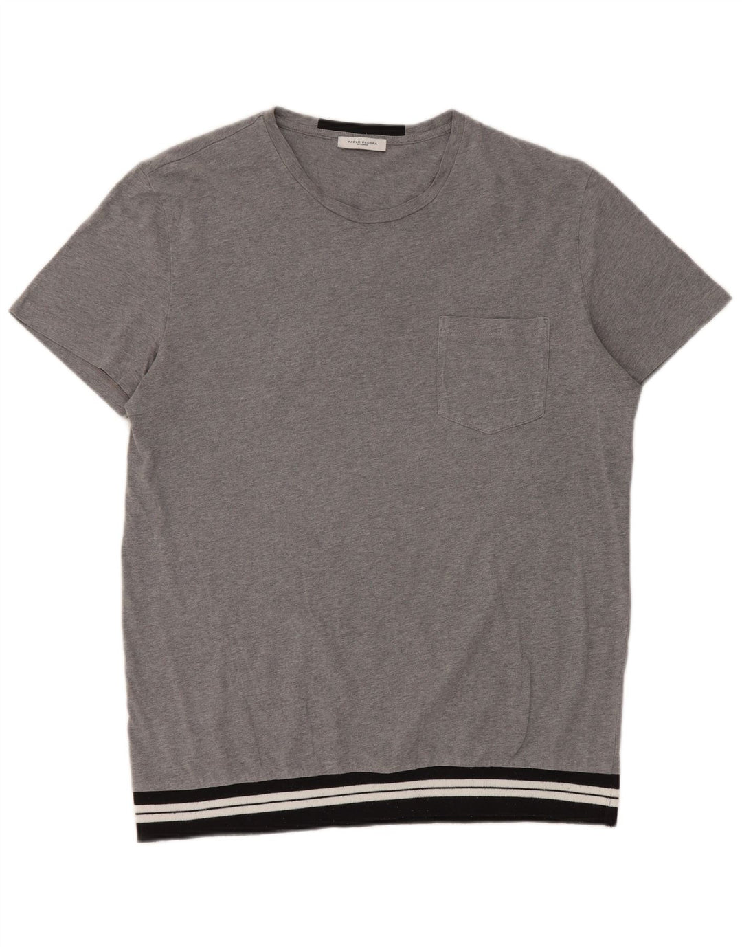 T-shirt da uomo Paolo Pecora Top grigio medio color block