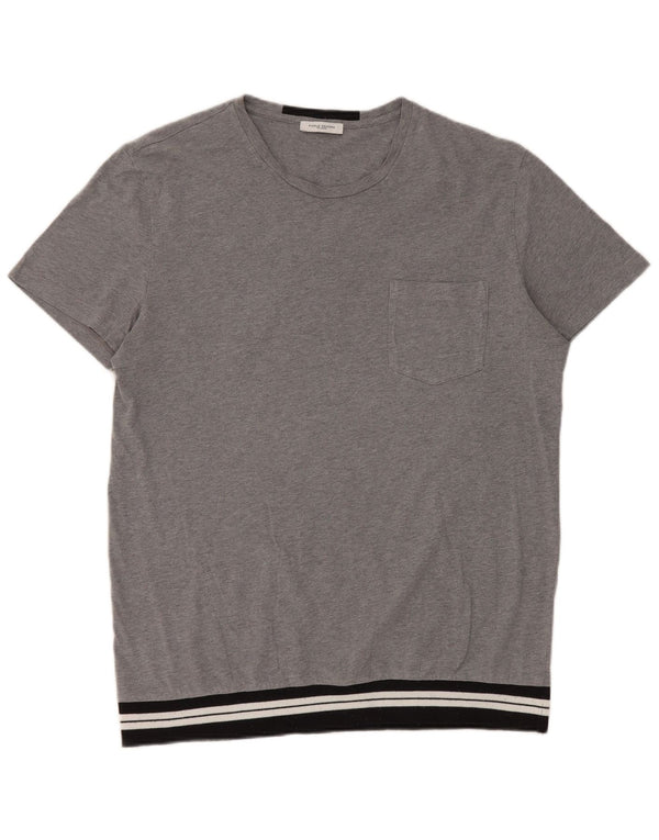Paolo Pecora Herre T-shirt Top Medium Grey Colourblock