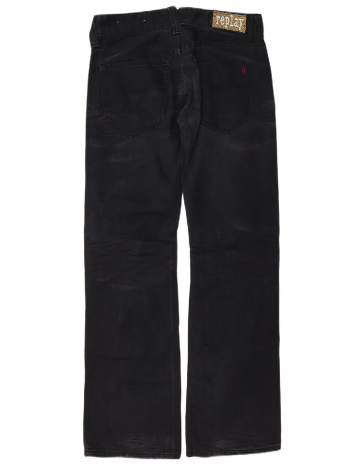 Replay Womens Bootcut Jeans W30 L32 Black Cotton