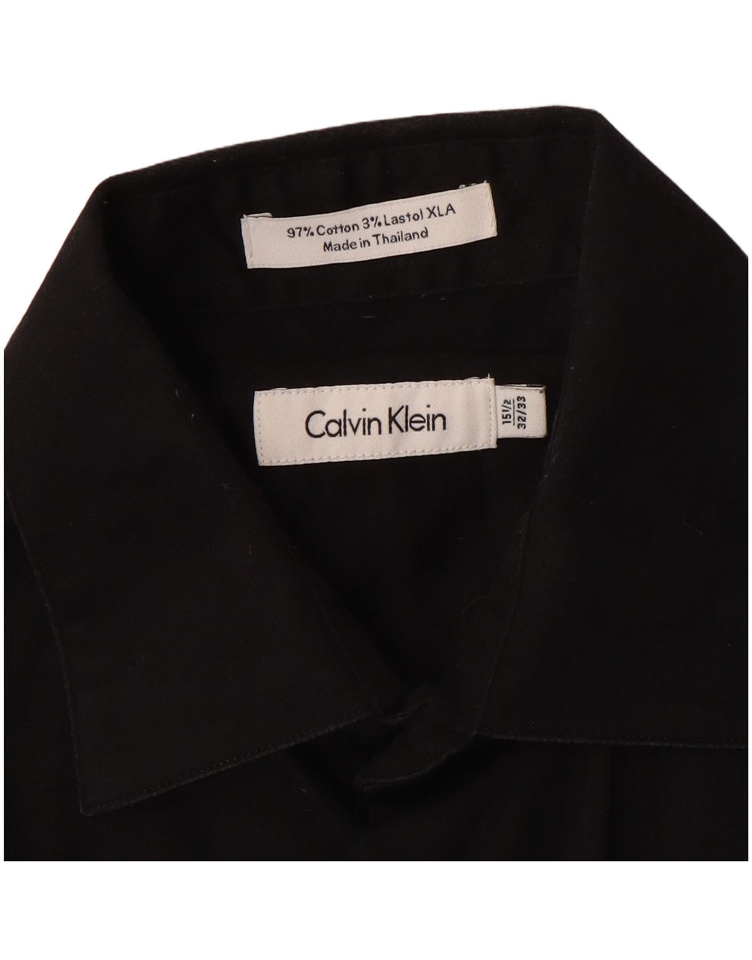 Calvin Klein Mens Shirt Size 15 1/2 Medium Black Cotton