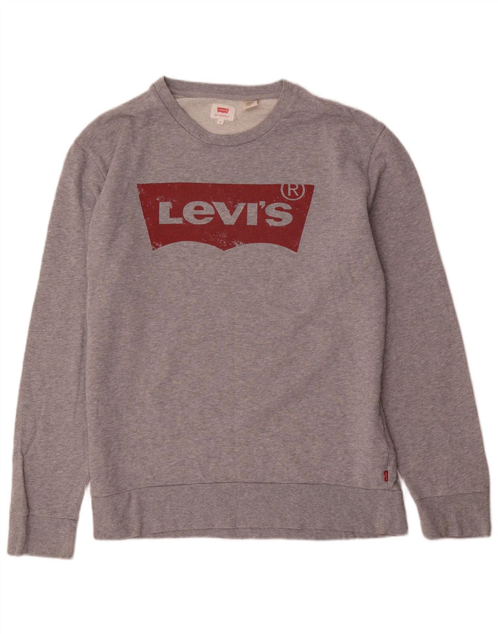 Męska bluza Levi's z grafiką, duża, szara, nakrapiana bawełna