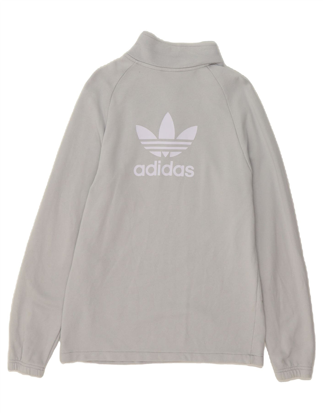 ADIDAS Mens Graphic Zip Neck Sweatshirt Jumper Medium Blue Cotton Vintage Adidas and Second-Hand Adidas from Messina Hembry 