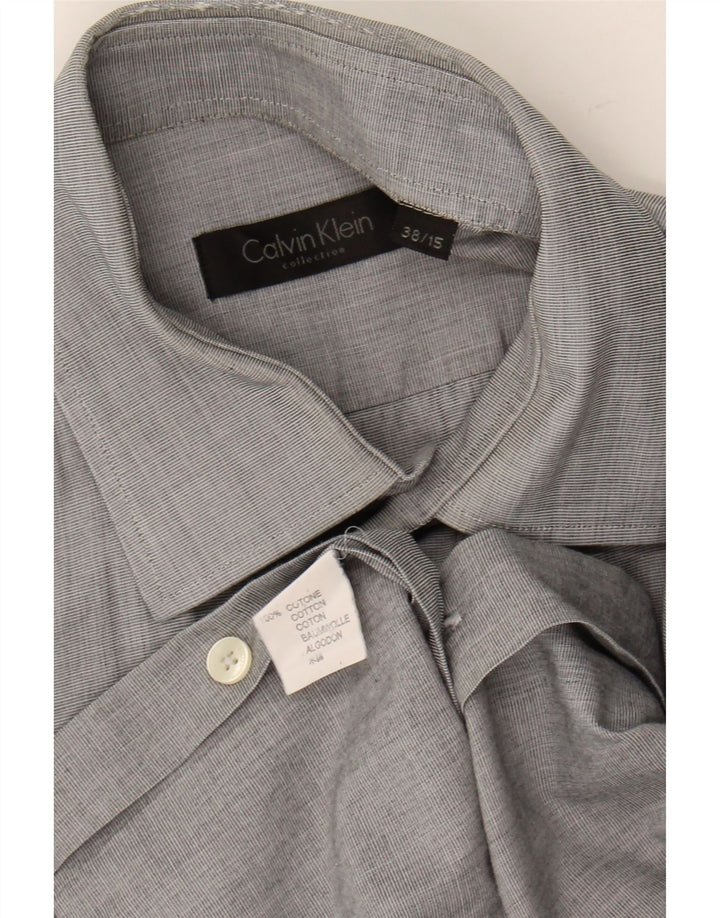 CALVIN KLEIN Mens Shirt SIze 38 15 Medium Grey Cotton Vintage Calvin Klein and Second-Hand Calvin Klein from Messina Hembry 