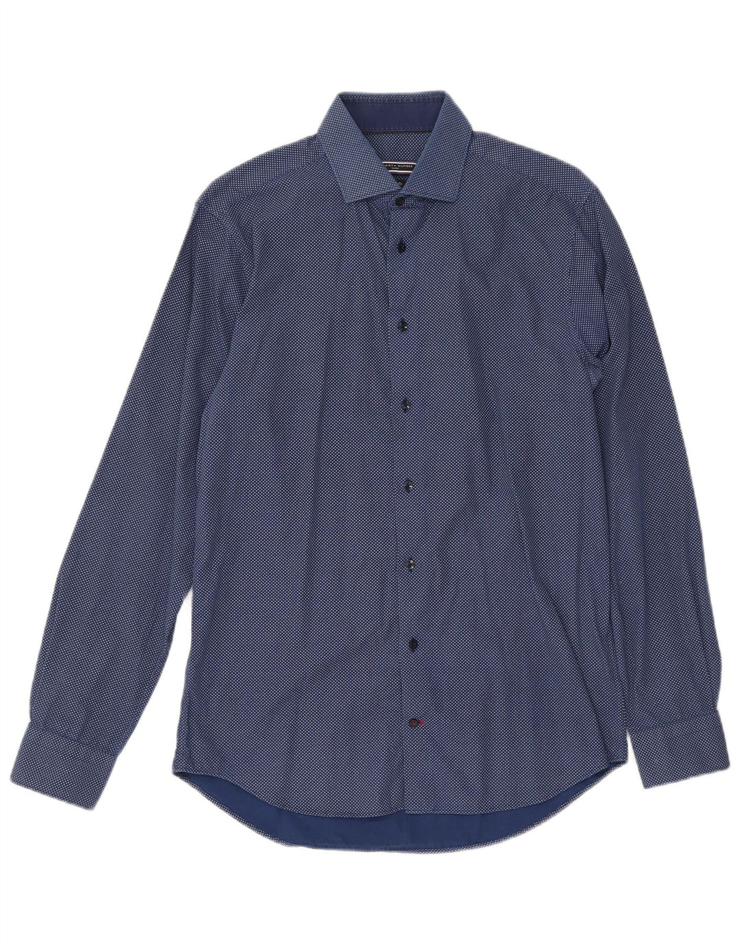 TOMMY HILFIGER skjorte med abstrakt mønster til mænd Størrelse 15 1/2 39 Medium Navyblå