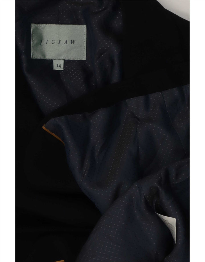 Jachetă Blazer pentru femei Jigsaw cu 1 nasture UK 14 Medium Black