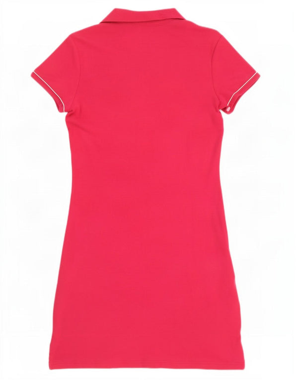 Tommy Hilfiger Damen Polokleid UK 12 Mittelrosa Baumwolle