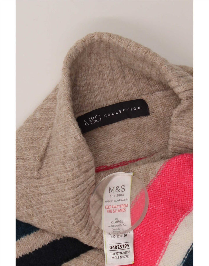 Marks & Spencer Dame Rullehals Sweater UK 18 XL Flerfarvet