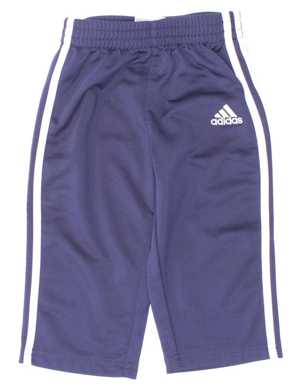 Pantaloni da tuta Adidas da neonato 9-12 mesi in poliestere blu navy