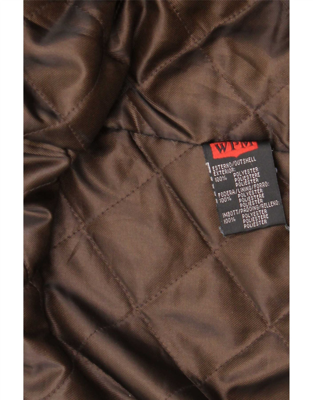 WPM Mens Hooded Parka Jacket UK 44 2XL Brown Polyester