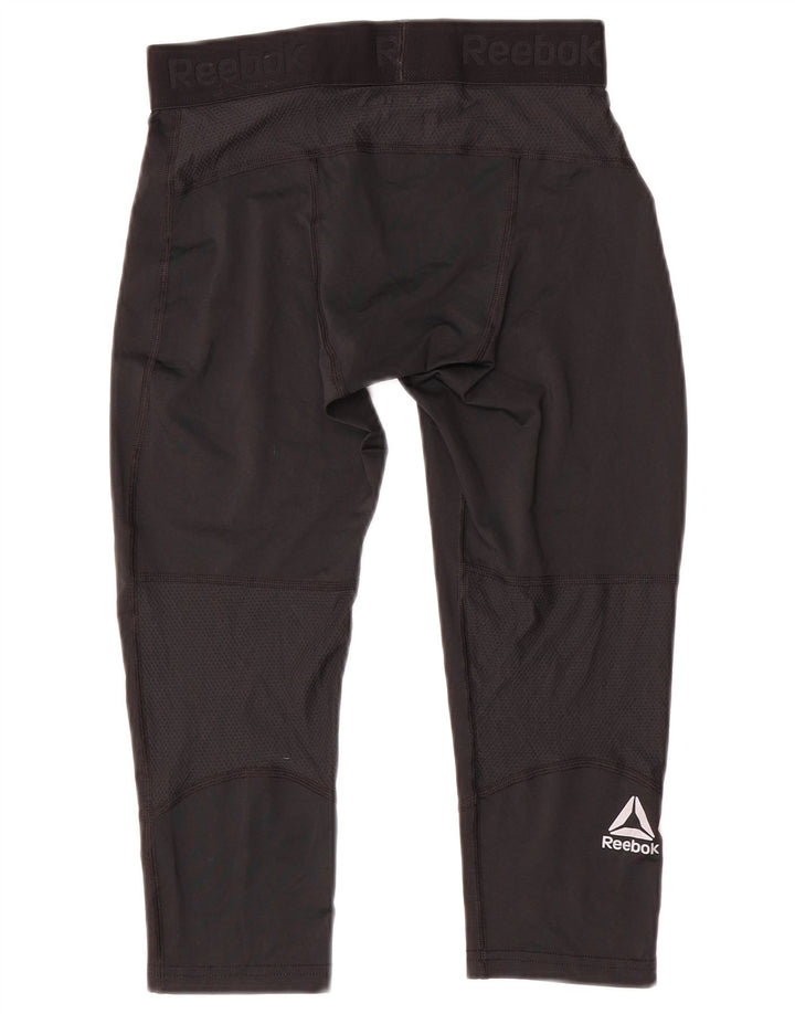 REEBOK Herre Grafiske Capri Leggings Medium Sort Polyester