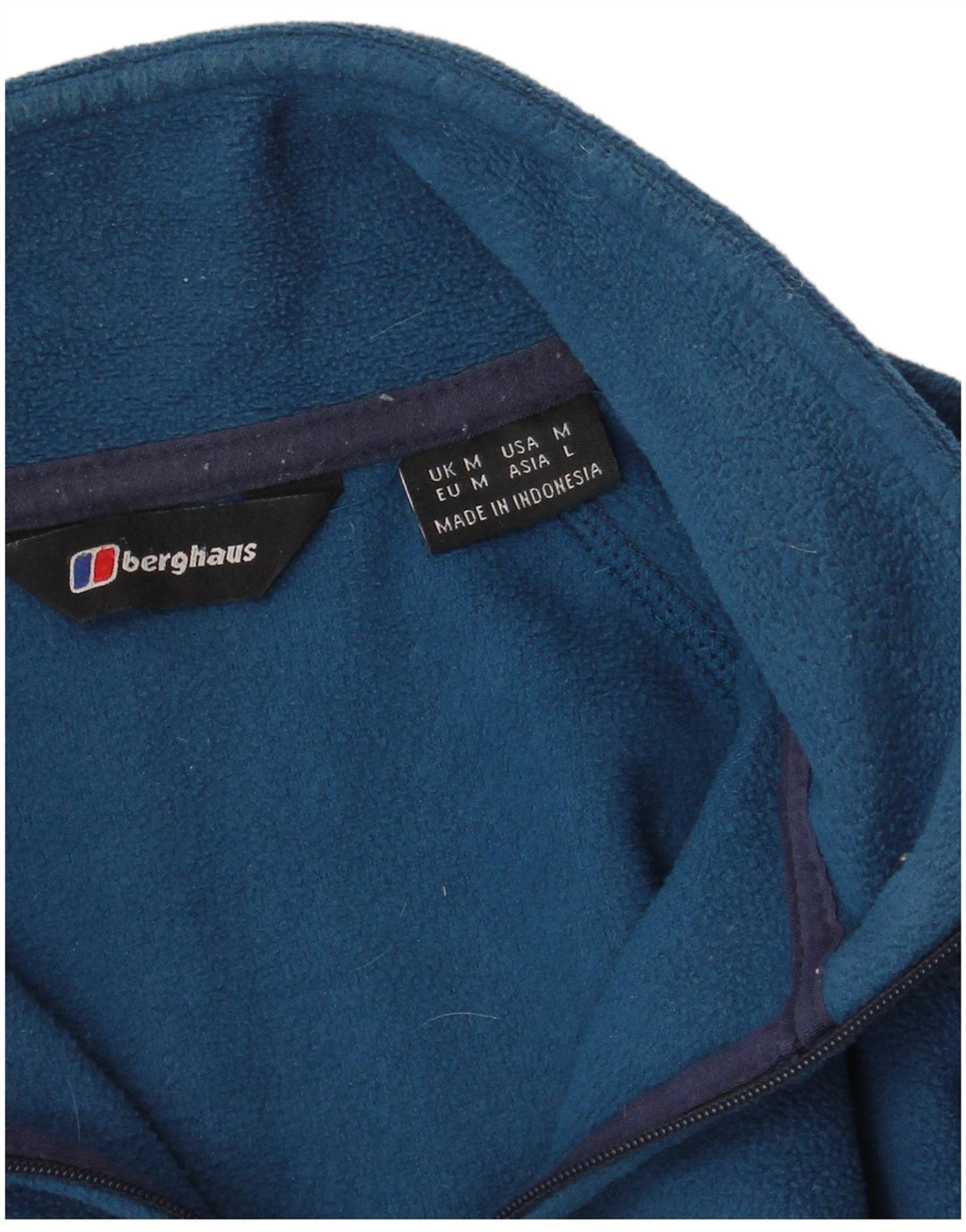 Berghaus Mens Zip Neck Fleece Jumper Medium Blue Colourblock