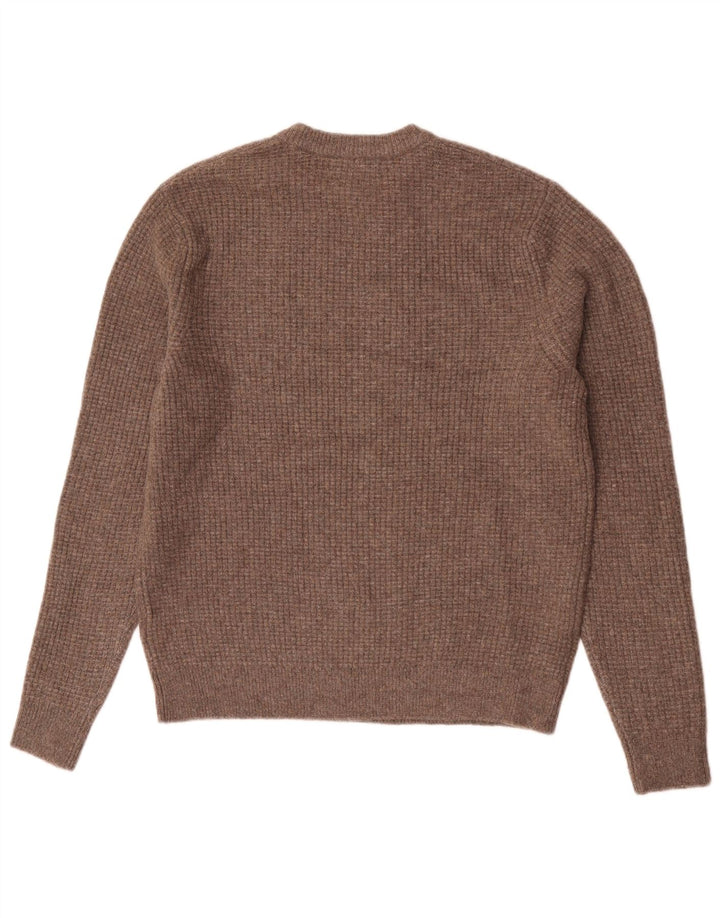 Marks & Spencer Mens Crew Neck Jumper Sweater Medium Brown Acrylic