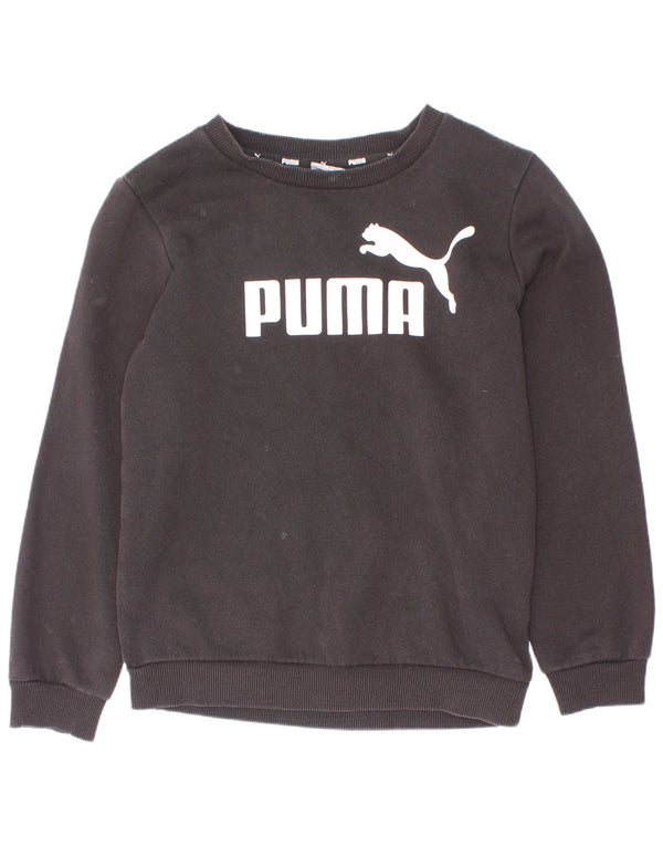 Felpa grafica da ragazzo Puma 7-8 anni in cotone nero