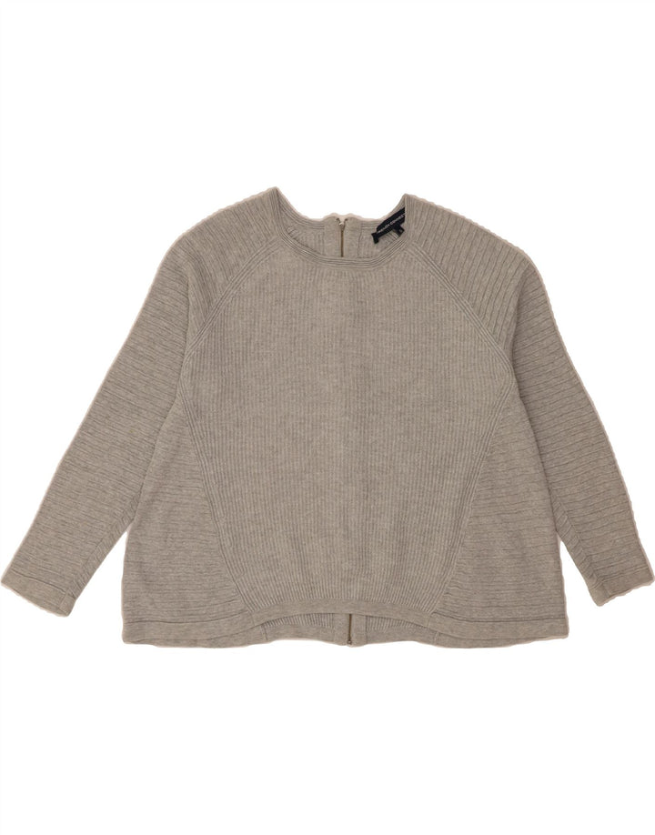 FRENCH CONNECTION Womens Crop Oversized Cardigan Sweater UK 10 Small Grey Vintage French Connection and Second-Hand French Connection from Messina Hembry 