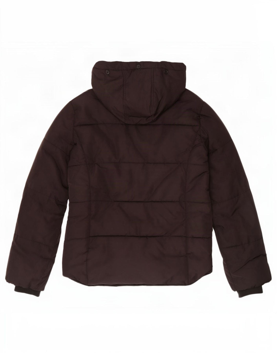 Topshop Chaqueta acolchada con capucha para mujer UK 8 Small Poliéster negro