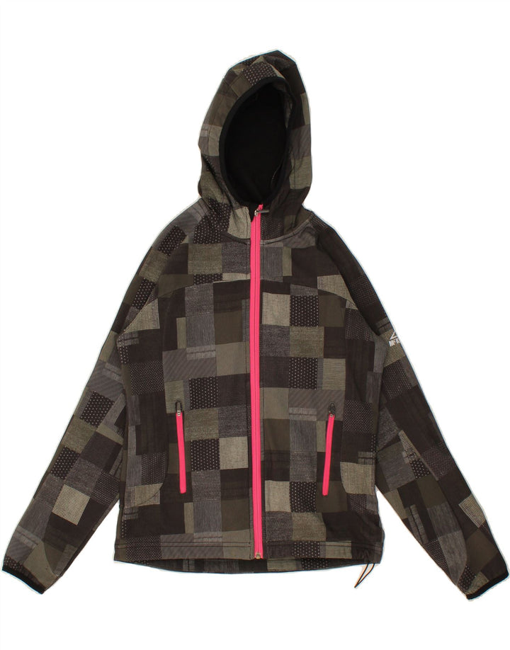 MCKINLEY Girls Zip Hoodie Sweater 13-14 Years Multicoloured Patchwork Vintage McKinley and Second-Hand McKinley from Messina Hembry 