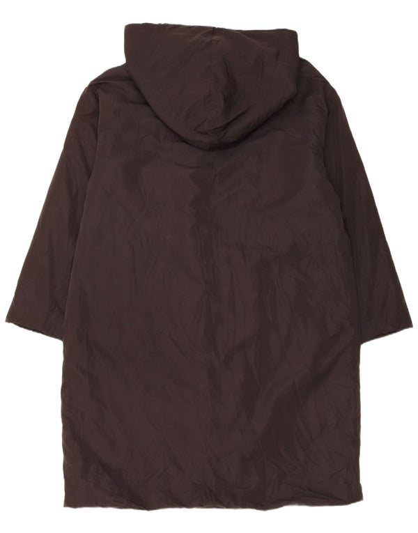 Zara Abrigo de doble botonadura con capucha y ajuste holgado para mujer UK 46 Large Black