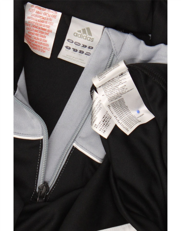 Adidas Boys Climalite Pullover Tracksuit Top 13-14 Years Black Colourblock