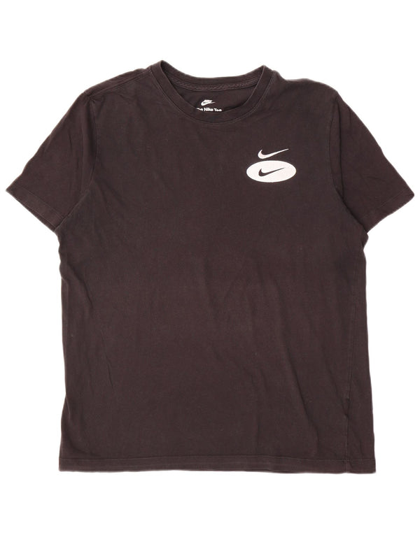 Nike Mens T-Shirt Top Medium Black Cotton