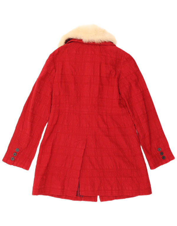 Soprabito da donna Jigsaw UK 8 piccolo cotone a quadri rossi