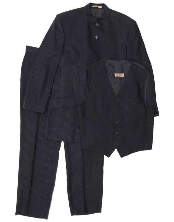 Carlo Pignatelli Herren 3-teiliger Anzug IT 52 XL W32 L30 Marineblauer Nadelstreifen