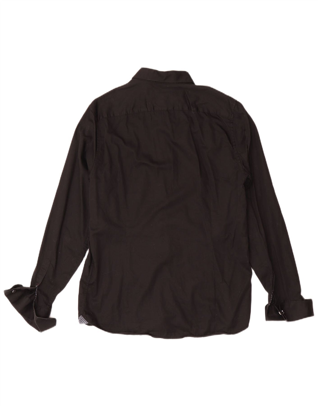 Ted Baker Mens Modern Fit Formal Shirt Size 16 Large Black Cotton