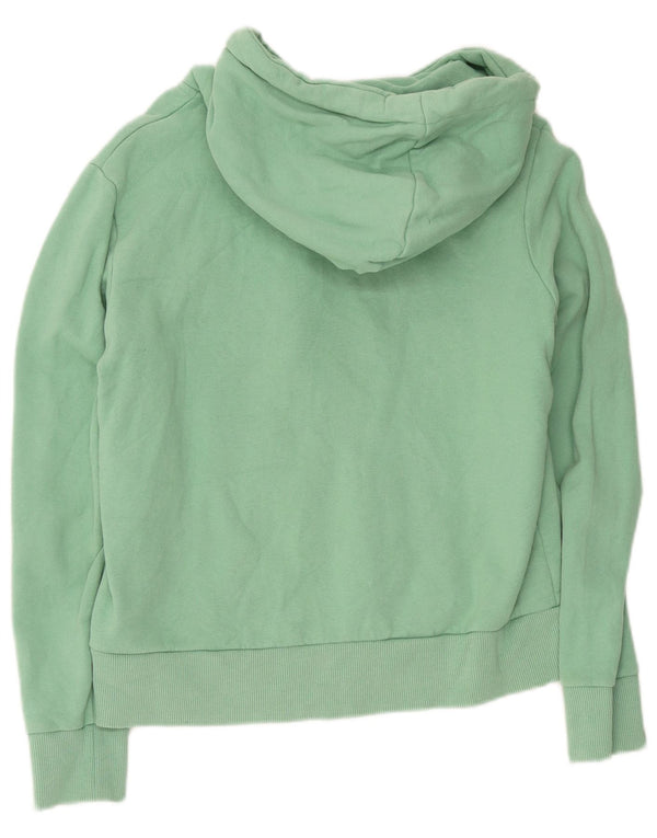 Superdry feminino gráfico moletom com capuz UK 12 algodão verde médio