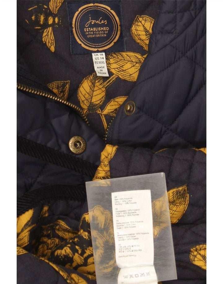 Joules Womens Quilted Jacket UK 18 XL Navy Blue Polyamide
