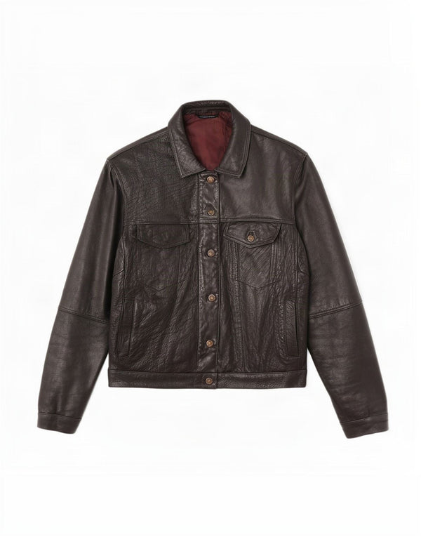 Vintage Mens Leather Jacket UK 38 Medium Black