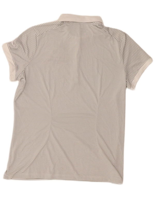 Женская рубашка поло с графическим рисунком Nike Dri Fit UK 20 2XL, белая полиэстер в тонкую полоску
