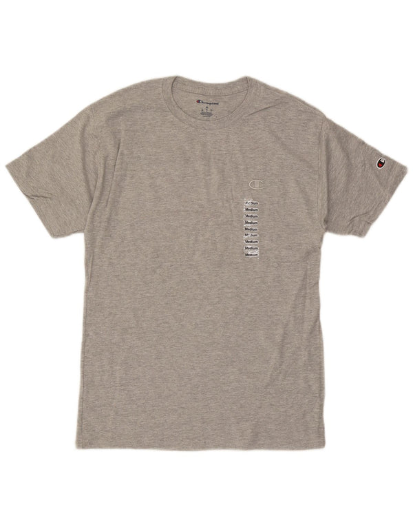 Camiseta masculina Champion algodão manchado cinza médio