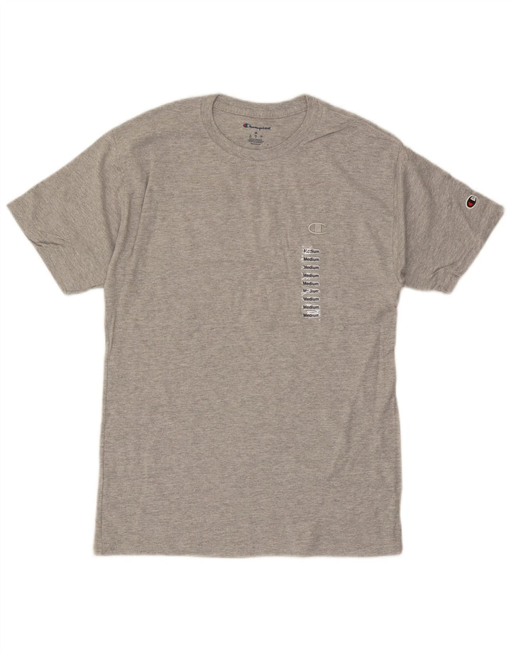 Champion Mens T-Shirt Top Medium Grey Flecked Cotton