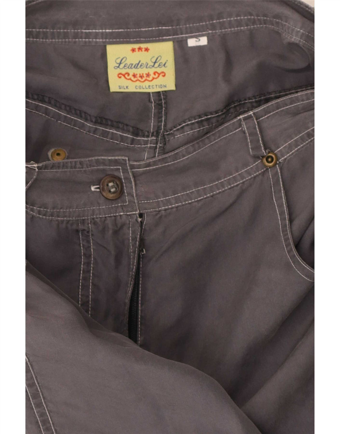 Vintage Damen Midirock Klein W24 Graue Seide