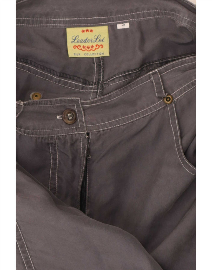 Vintage Damen Midirock Klein W24 Graue Seide