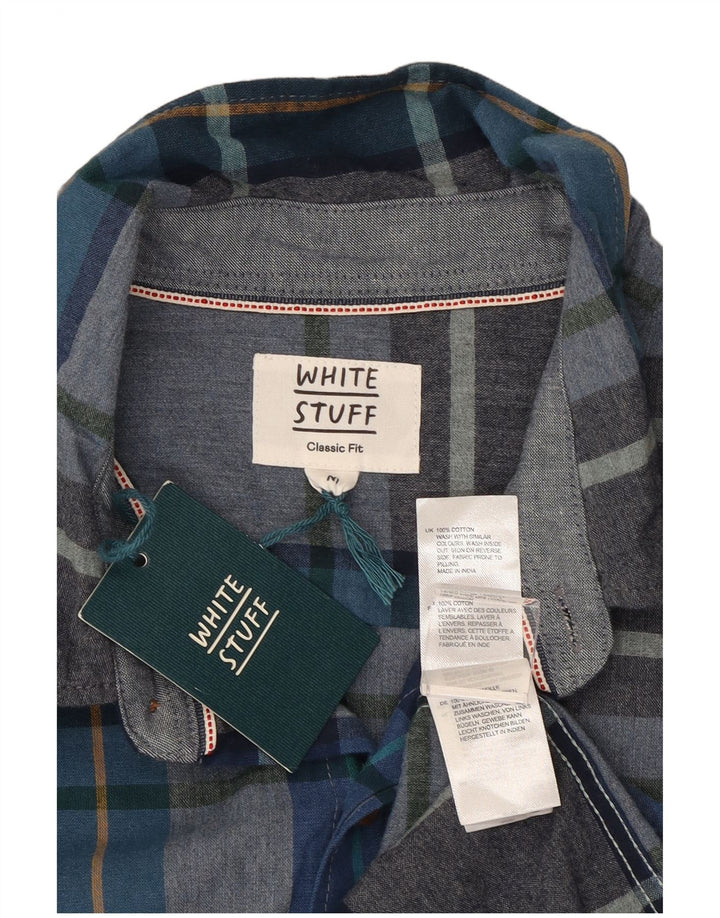 Camicia da uomo Classic Fit di White Stuff in cotone a quadri blu medio