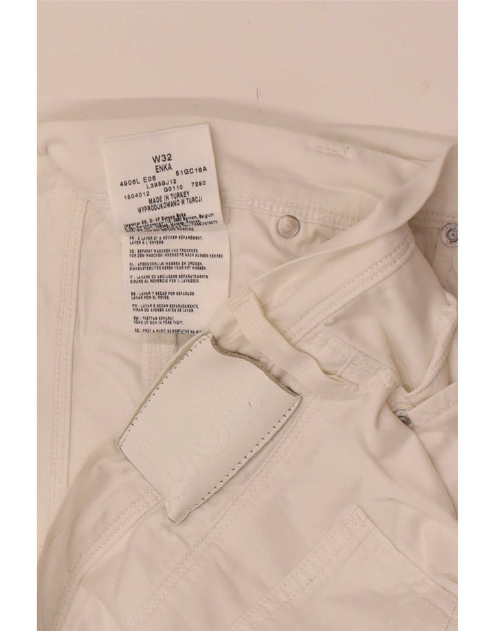 Lee Womens Enka Bermuda Shorts W32 Large White Cotton