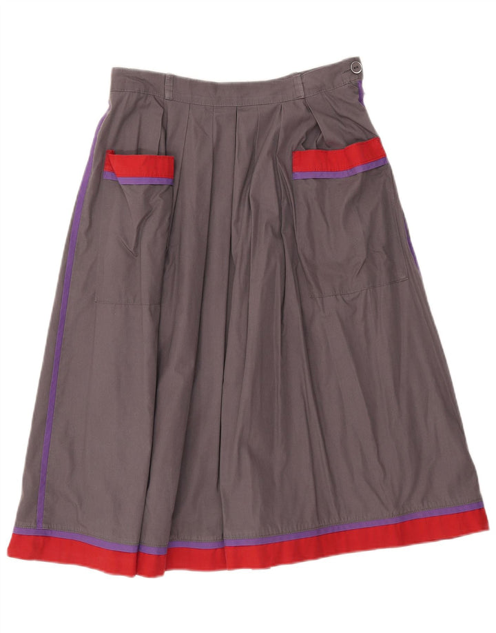 Vintage Womens Flared Skirt EU 40 Medium W28 Grey Colourblock