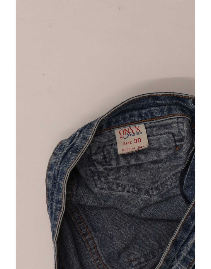 Onyx Damen Slim Jeans W30 L32 Blaue Baumwolle